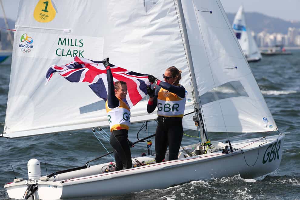 Hannah Mills (left) will be hoping to defend her Olympic title in Tokyo 2020 (PA Images)