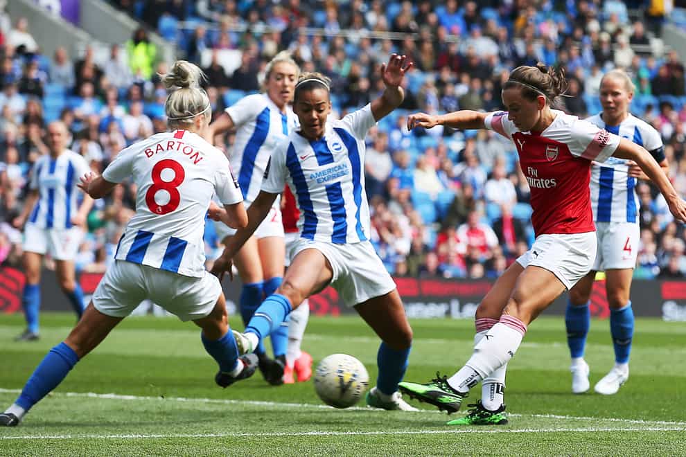 Brighton & Hove Albion against Arsenal in the WSL (PA Images)