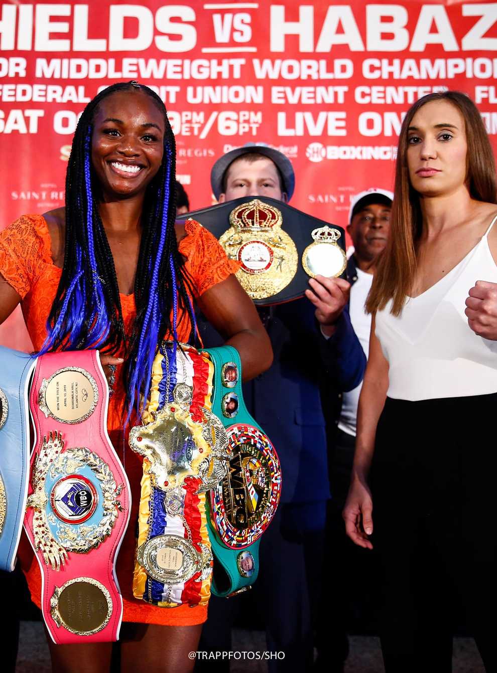 Shields (left) has won all nine of her professional fights (Twitter: @ShowtimeBoxing)
