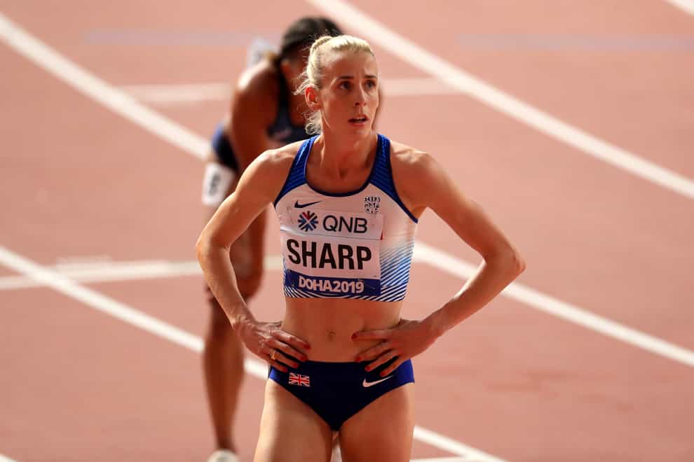 Lynsey Sharp looks shellshocked after finishing fourth in her 800m heat (PA Images)