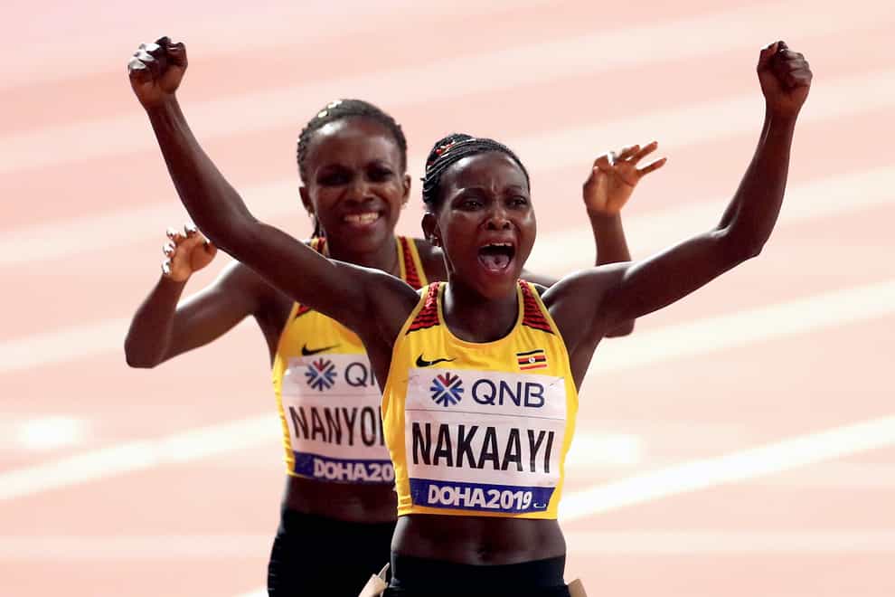 Halimah Nakaayi celebrated with pure joy after crossing the line first in the 800m (PA Images)
