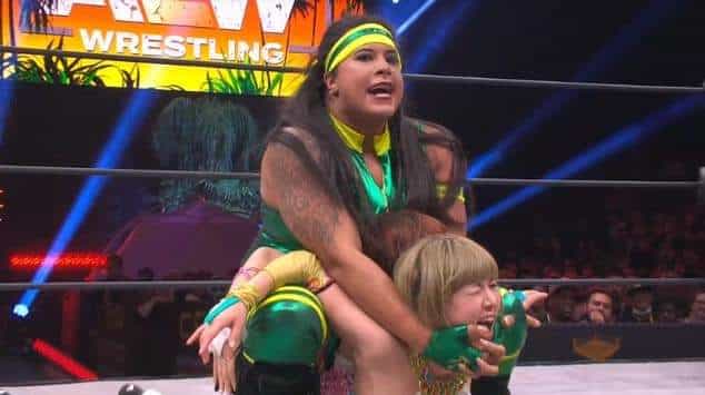 Rose (in green) is the first transgender woman to be signed for a wrestling promotion (Nyla Rose Facebook)