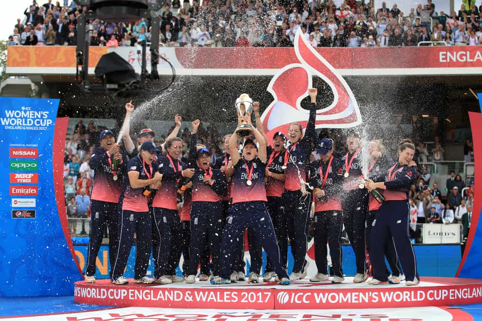 England's women celebrate their historic World Cup victory at Lord's in 2017 (PA Images)