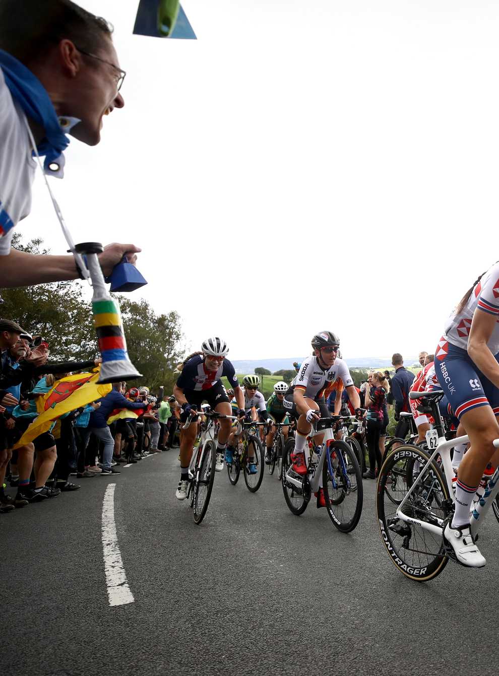 Lizzie Deignan racing in front of a home crowd at the 2019 Road Cycling World Championships in Yorkshire (PA Images)