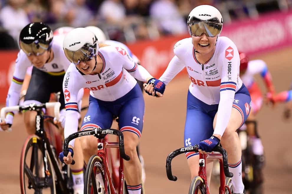 Elinor Barker (left) and Katie Archibald (right) are both Olympic champions in the team pursuit (Twitter: UCI Track Cycling)