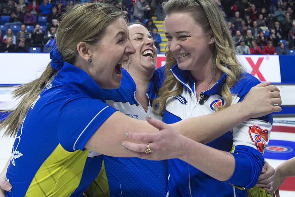 Team members of Alberta celebrating their victory this year (PA Images)