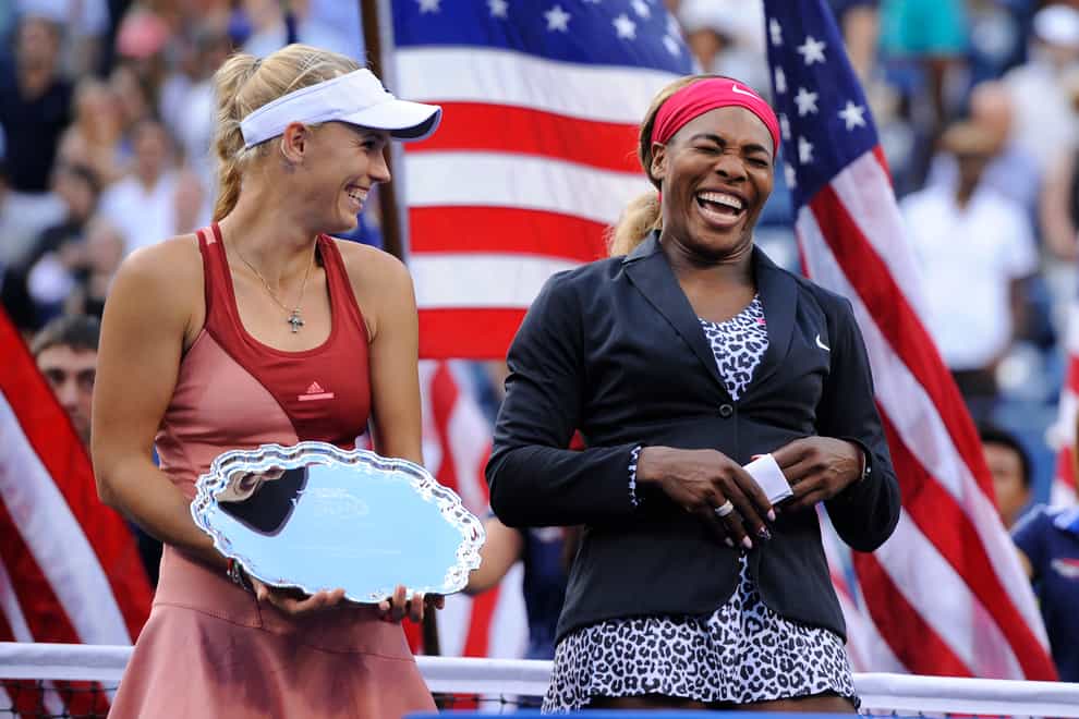 Wozniacki with Williams at the US Open in 2014 (PA Images)
