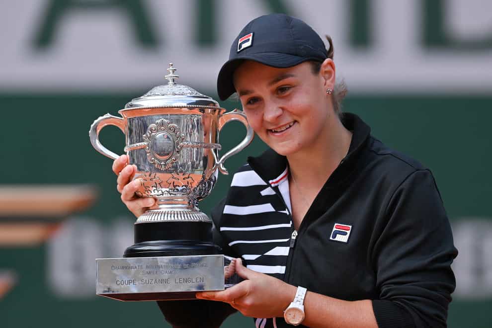 Barty celebrated her first Grand Slam win at Roland-Garros in June (PA Images)