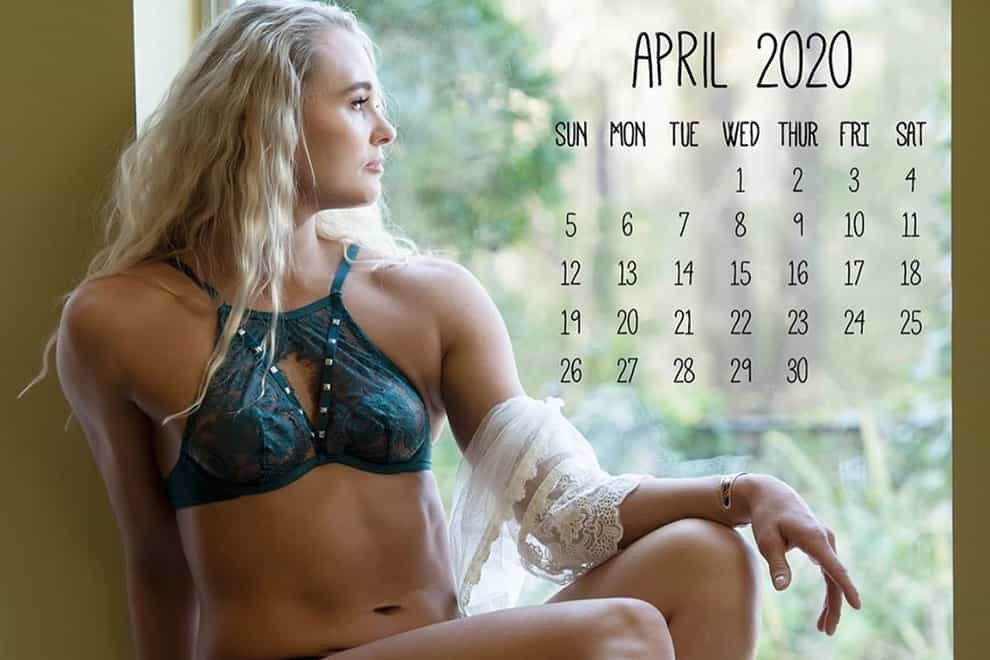 Andree Lee teased fans with a shot from April of her 2020 calendar (instagram: @andreakgblee)