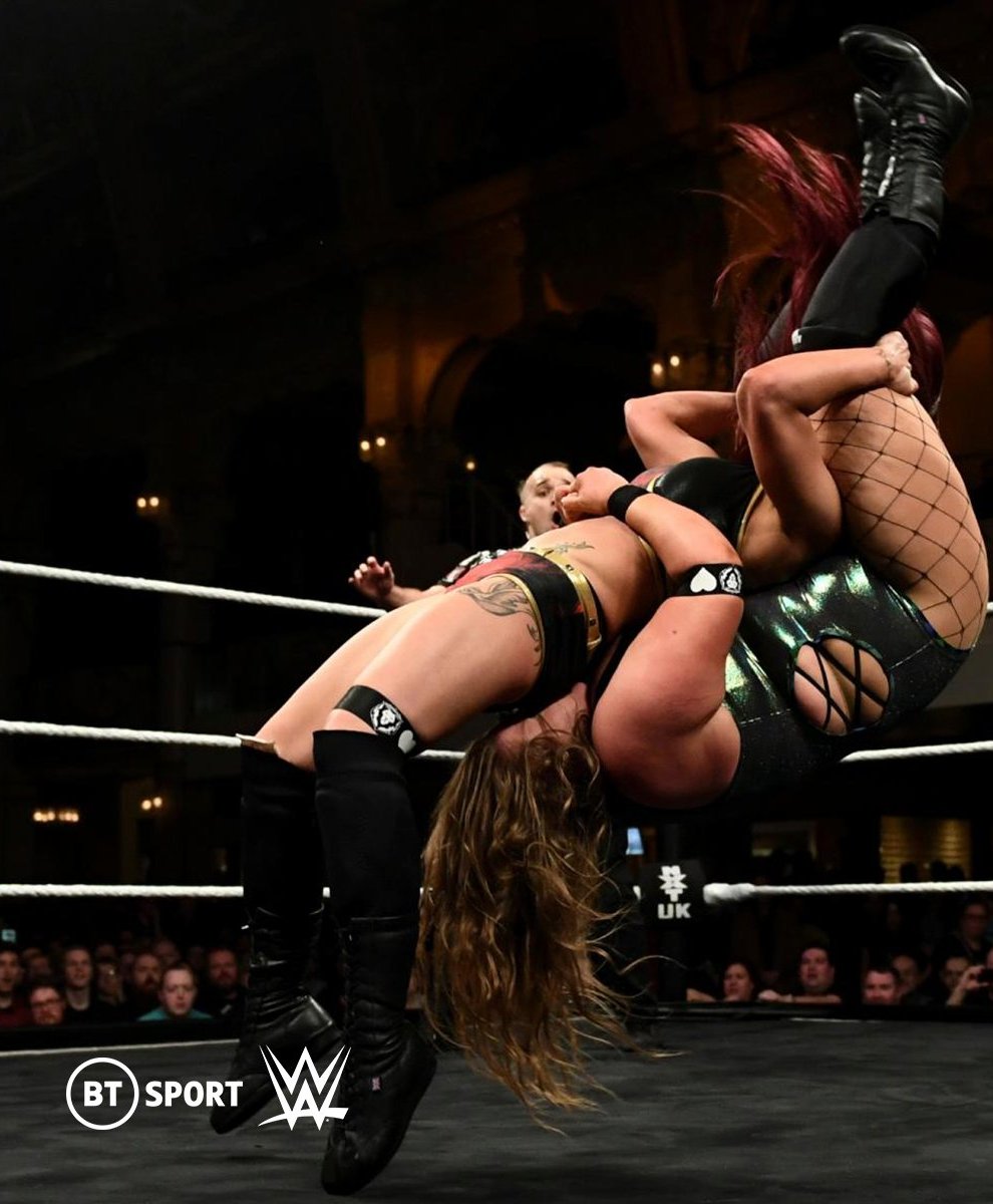 Piper Niven in action at the NXT UK Women's Championship in Blackpool (twitter: @btsportwwe)