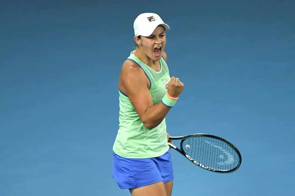 Ashleigh Barty celebrates her victory over Alison Riske (PA Images)