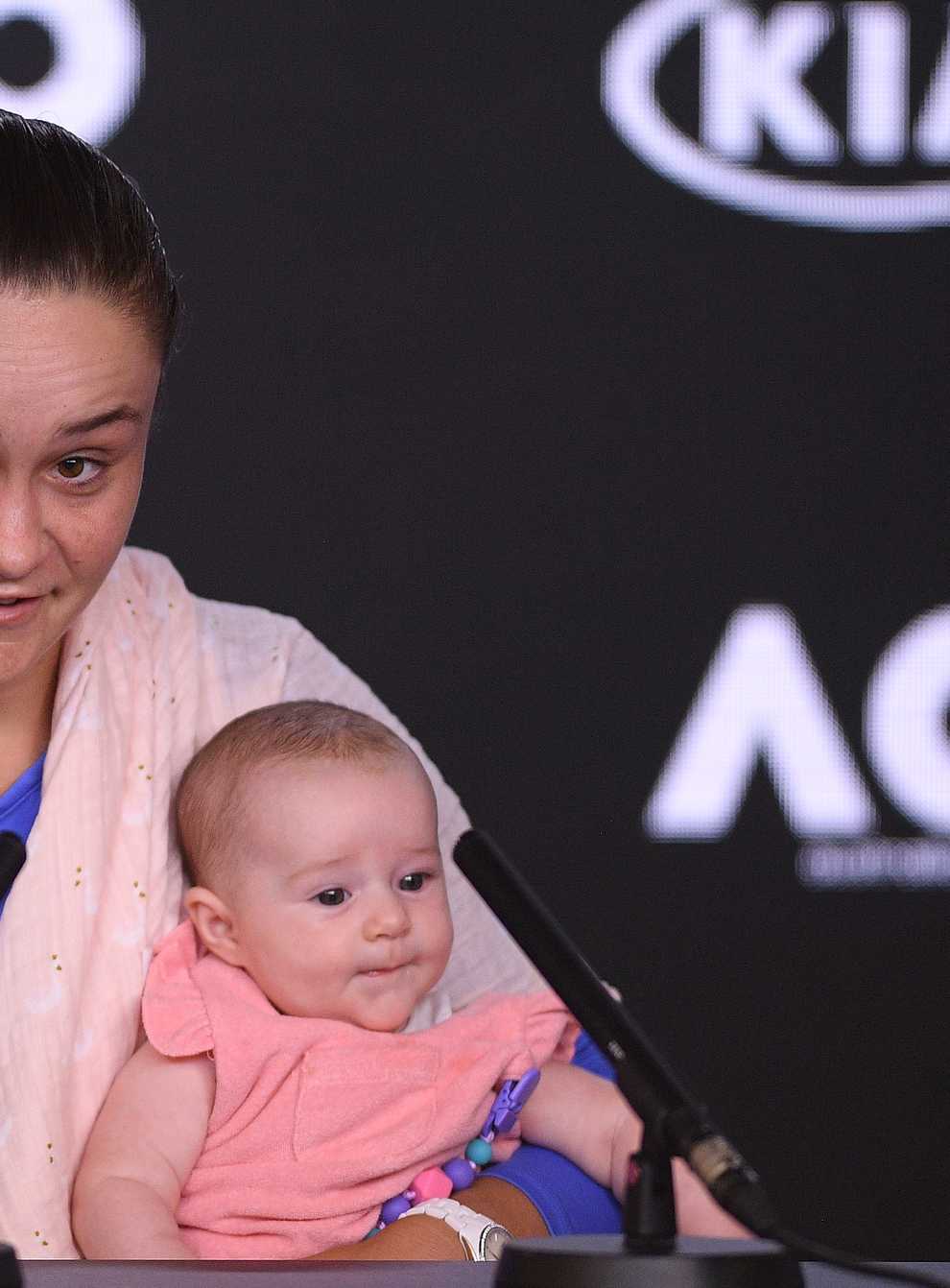 Barty conducted the post-match press conference with her newest niece (PA Images)