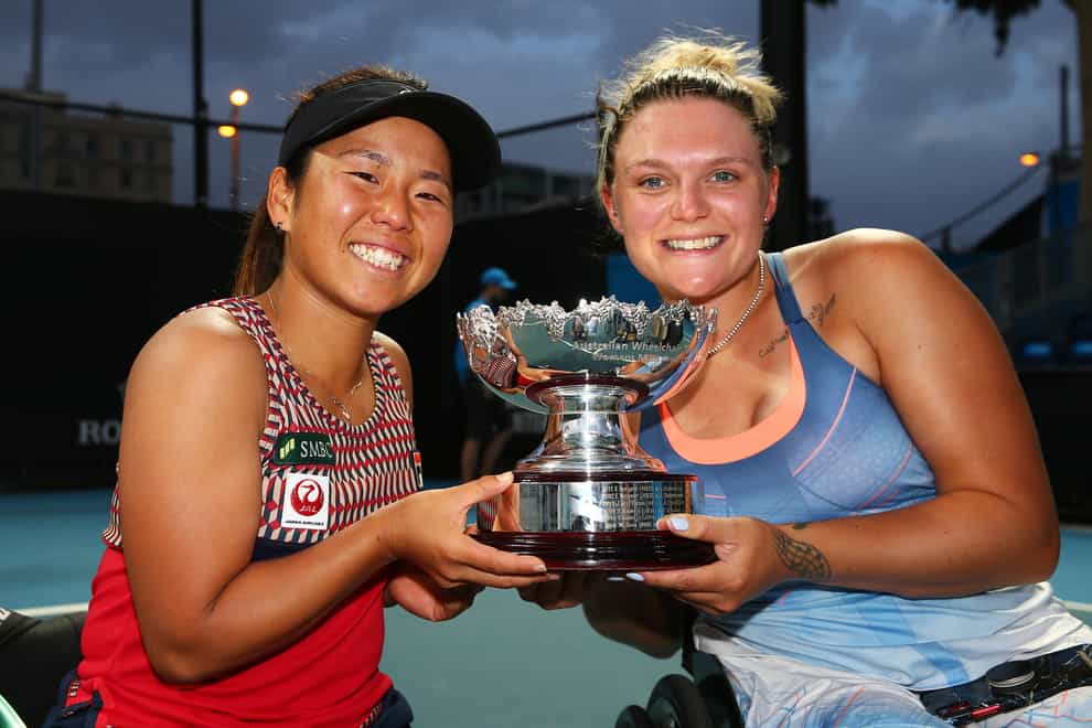 Jordanne Whiley (right) and Yui Kamiji have done it again (Twitter: Australian Open)