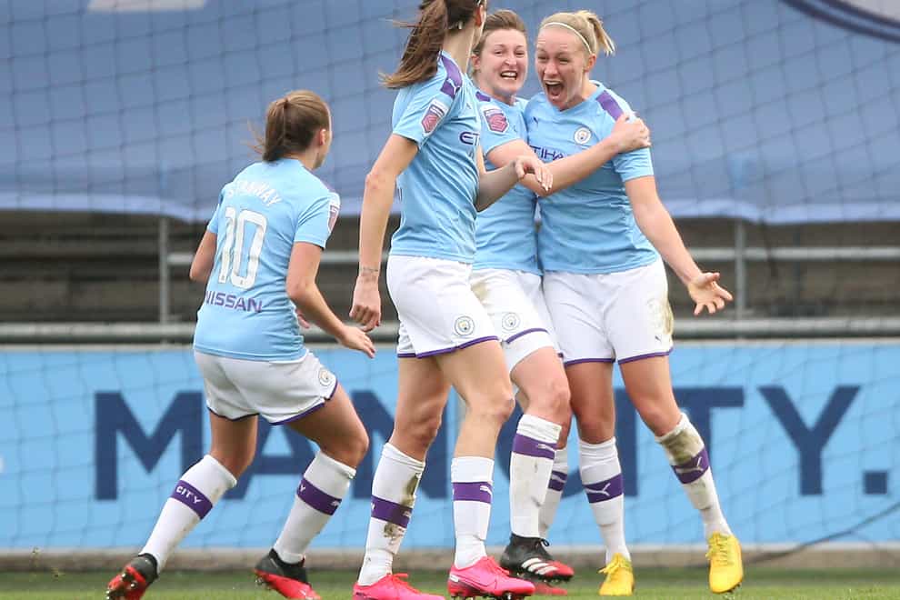 City's Bremer celebrates her goal (PA Images)