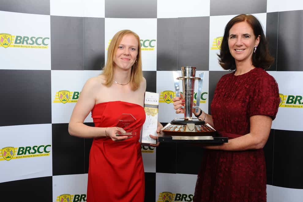 W Series driver Alice Powell (left) and CEO Catherine Bond Muir (right) collected the trophy (Oliver Read)