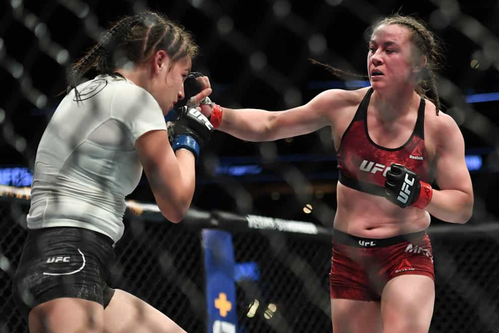 McCann (right) became the first English woman to win in the UFC in March 2019 (PA Images)