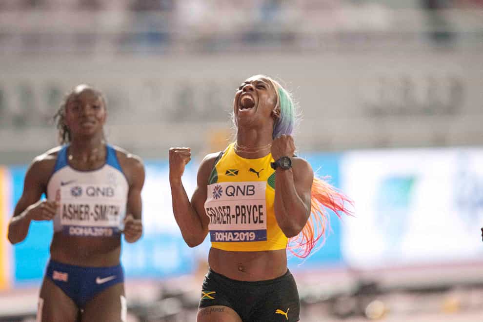Fraser-Pryce beat Britain's Dina Asher-Smith to the 100m world title in Doha (PA Images)