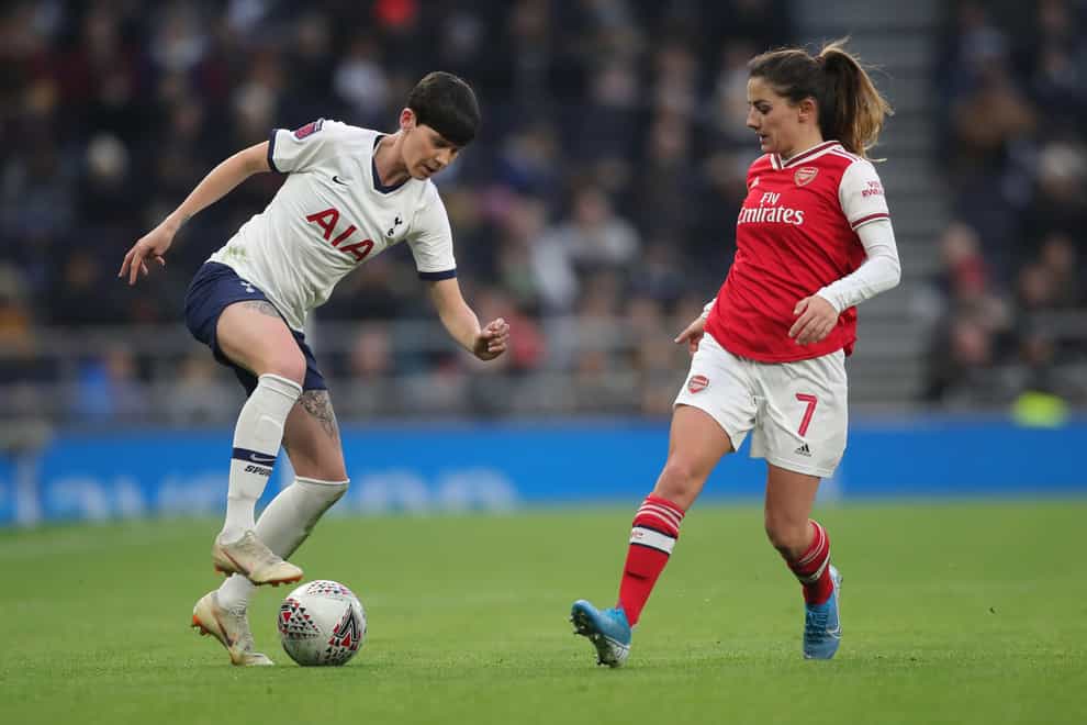 Neville was a part of the Spurs side who were beaten 2-0 by Arsenal in front of a record WSL crowd at the Tottenham Hotspur Stadium (PA Images)