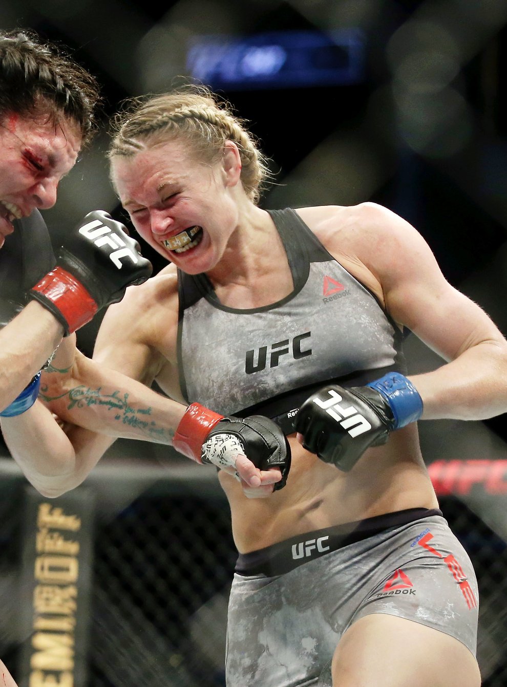 Lee (right) was distraught at her split decision loss at UFC 247 (PA Images)