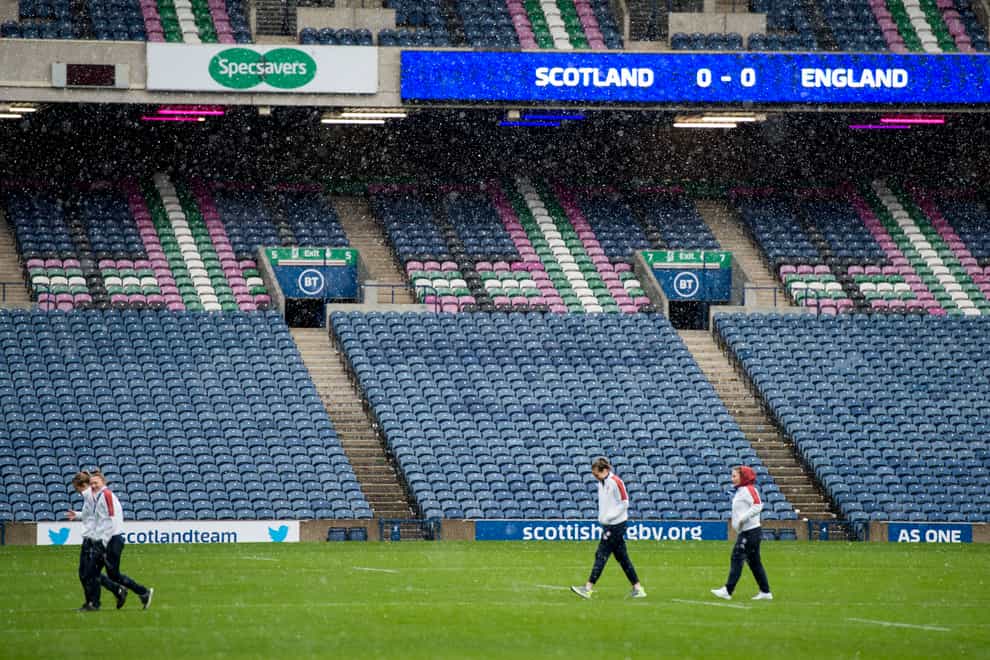 England prepared for their clash in an empty stadium (PA Images)