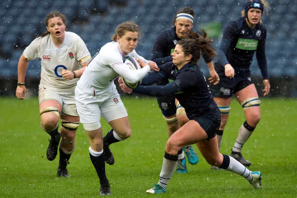 England beat Scotland 53-0 in snowy conditions yesterday (PA Images)