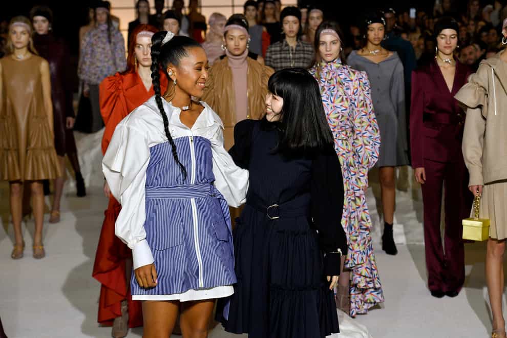 Osaka with designer Hanako Maeda at New York Fashion Week (PA Images)