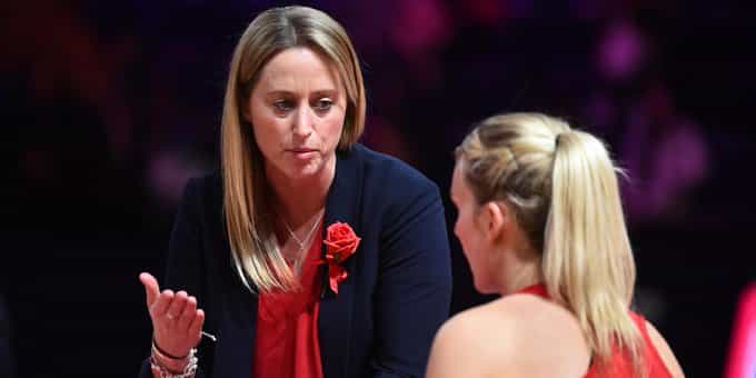 Jess Thirlby took over the role as head coach from Tracey Neville (Twitter: England Netball)