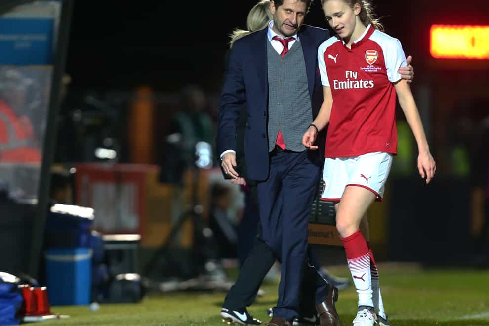 Montemurro alongside Miedema, who bagged a brace against Liverpool (PA Images)
