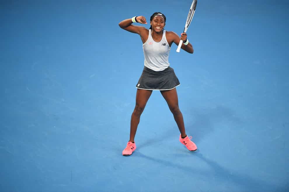 Gauff celebrates on her way to the fourth round at the Australian Open 2020 (PA Images)