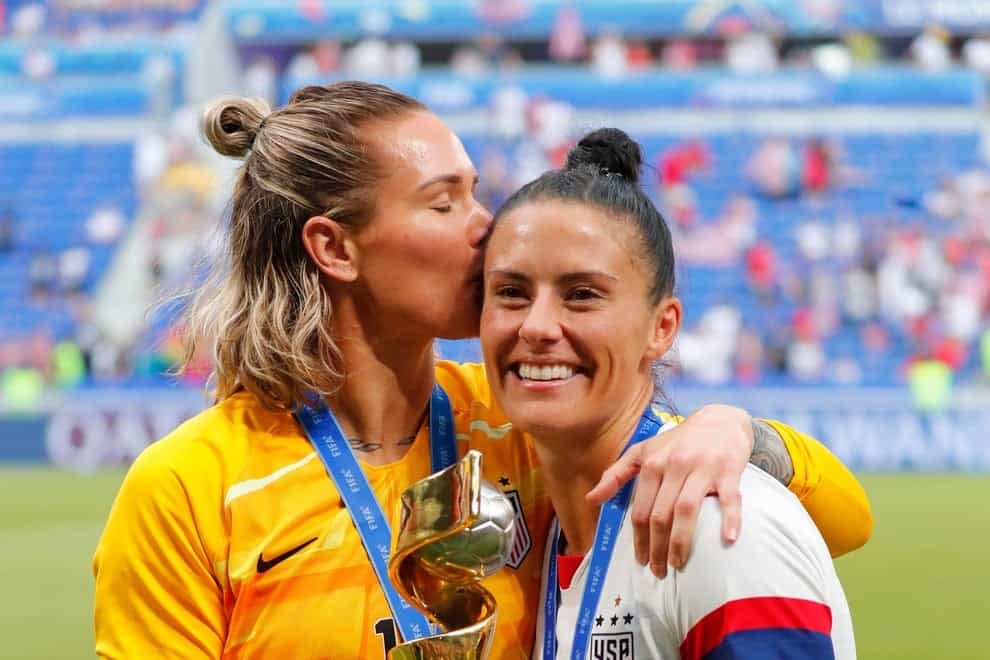 Ashlyn Harris (left) and Ali Krieger have revealed what it was like hiding their relationship (PA Images)