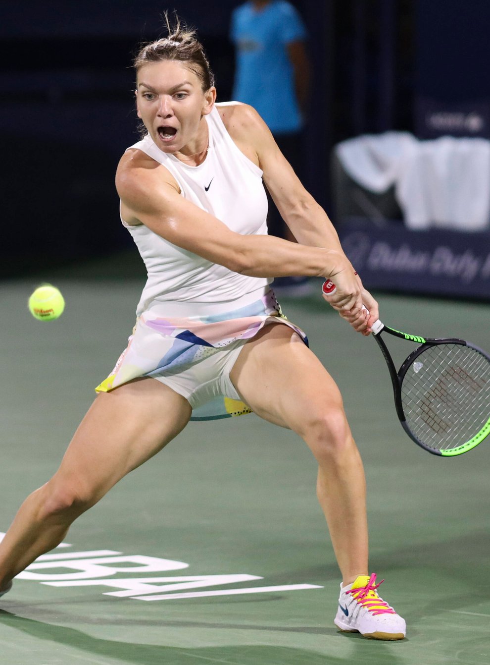 Halep sustained the injury in Dubai (PA Images)