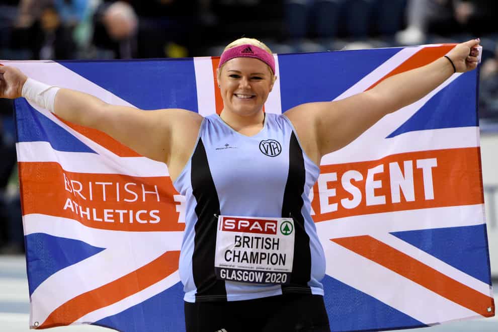 Strickler takes gold in the shot put at the British Indoor Athletics Championships (PA Images)