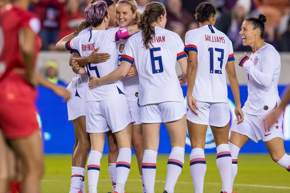 The US players celebrate winning the CONCACAF Olympic qualifying tournament (PA Images)