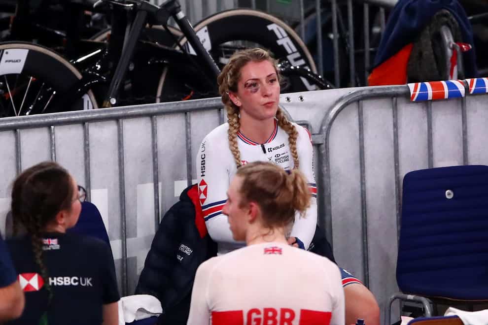 Laura Kenny crashed and failed to medal in the omnium at the Track World Championships (PA Images)