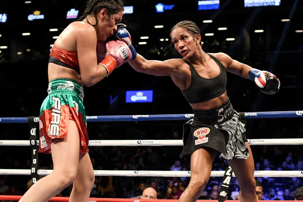 Serrano, right, is scheduled to fight Katie Taylor in April (PA Images)