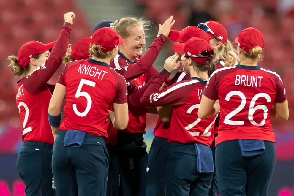 England celebrate qualifying for the semi-finals (PA Images)