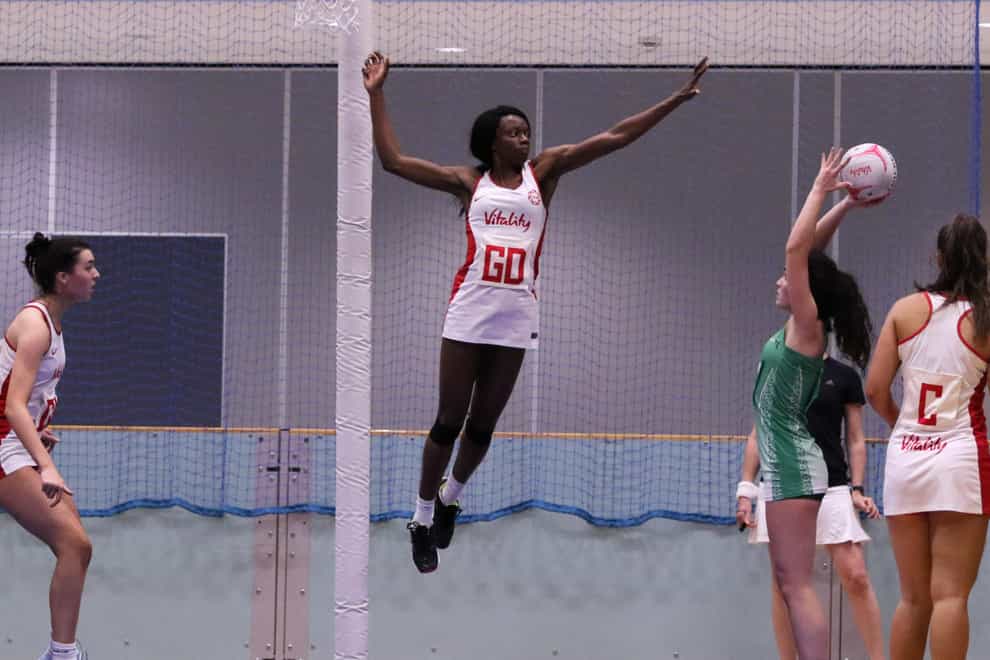 Funmi Fadoju made her first senior appearance when she won the Netball Europe Open in 2019 (Twitter: England Netball)