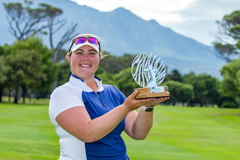 Alice Hewson wins first title in South Africa (Twitter: @thegolfbusiness)