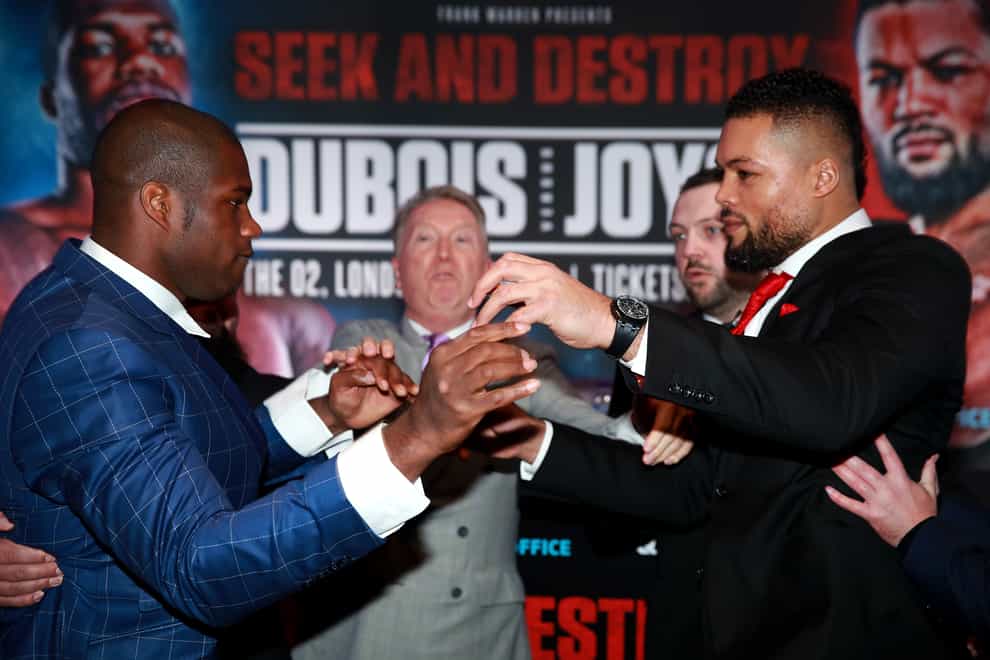 Heavyweights Daniel Dubois and Joe Joyce are scheduled to fight on April 11 but now there are serious doubts about it going ahead (PA Images)
