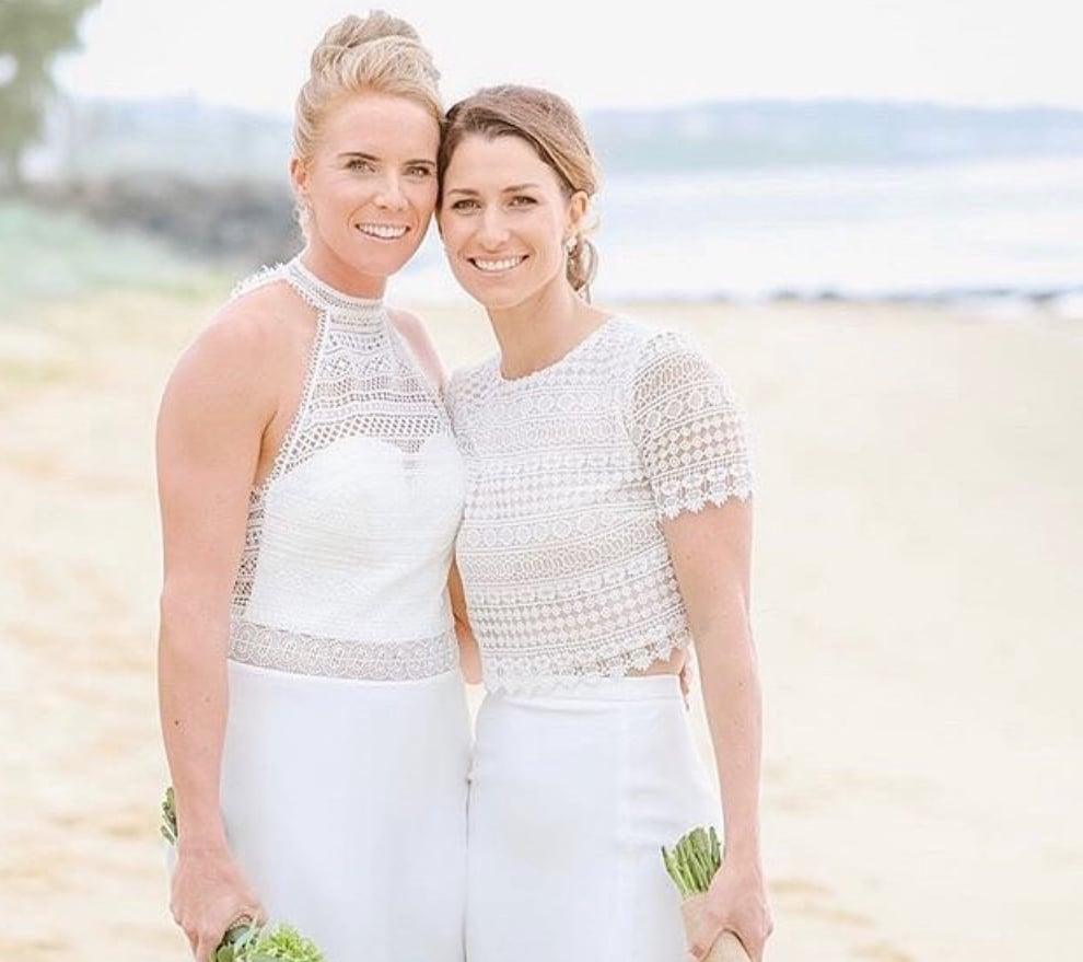 Winfield (left) and Hill (right) married in a picturesque setting in Australia (Instagram: @corka22)