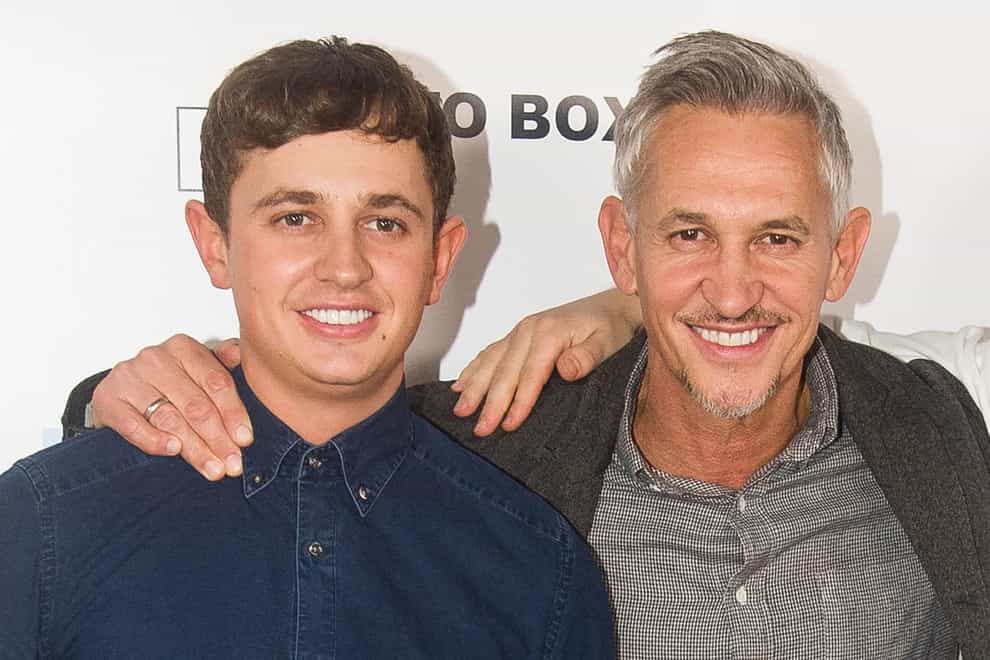 Gary Lineker with his son George, who is said to be showing symptoms of the virus (PA Images)