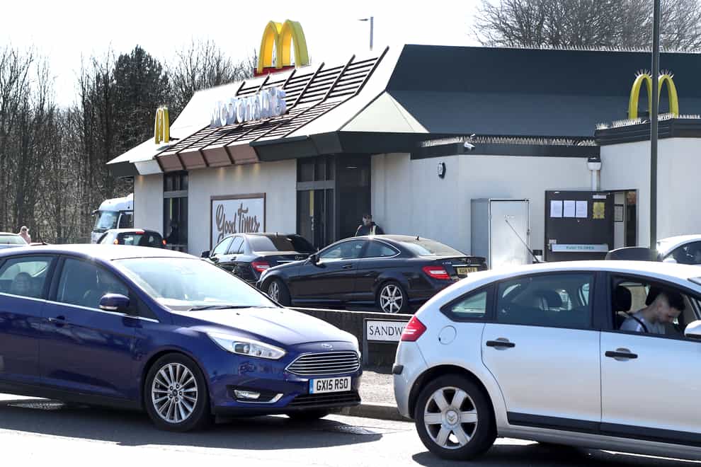 A drive-thru in Kent struggles to keep up with the last minute rush (PA Images)