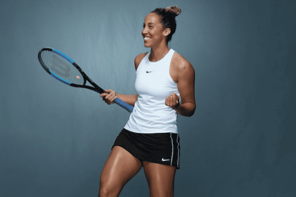 Keys is auctioning the Nike top and Wilson racket pictured (Instagram: @madisonkeys)