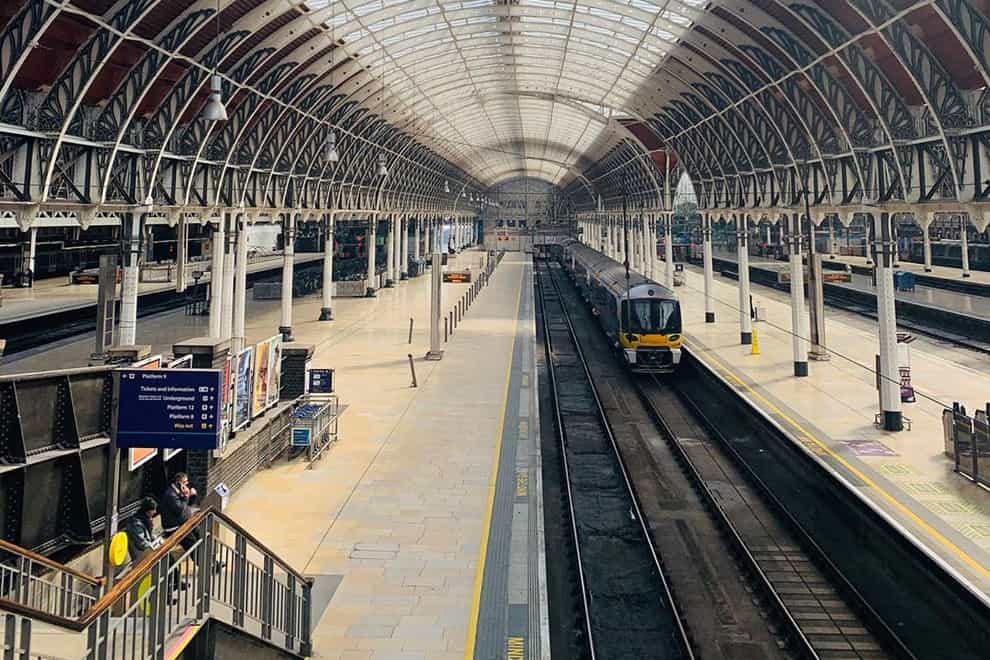 An unusually deserted Paddington station, normally filled with thousands of commuters and tourists (Instagram: Sophie Raworth)