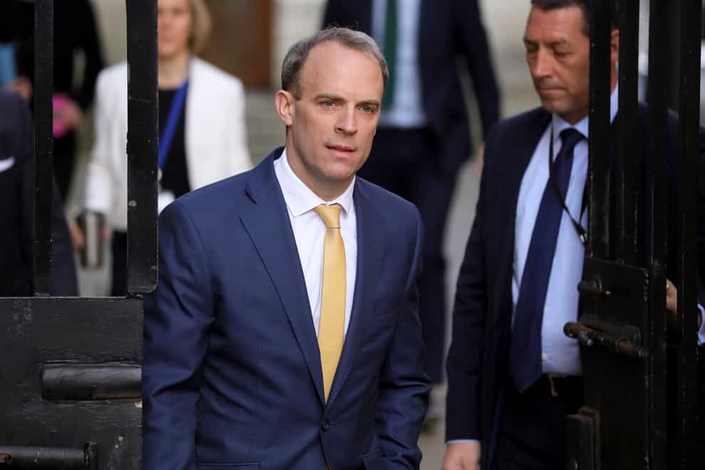 Dominic Raab spoke sensitively and warmly about the Prime Minister at today's Downing Street briefing (PA Images)