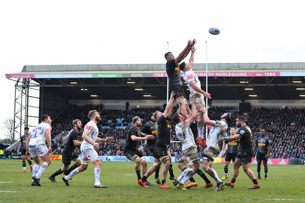 Top-of-the table Exeter in action against Harlequins before the season was suspended (PA Images)