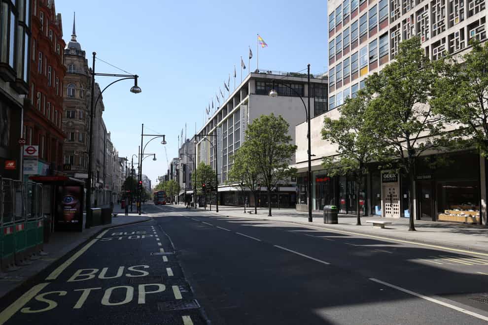Oxford Street has been deserted in lockdown (PA Images)