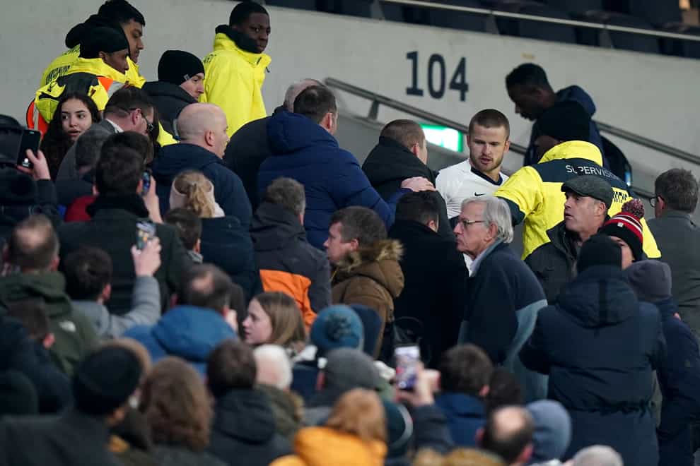 Dier jumped into the crowd to confront a fan after Tottenham's defeat to Norwich in March (PA Images)