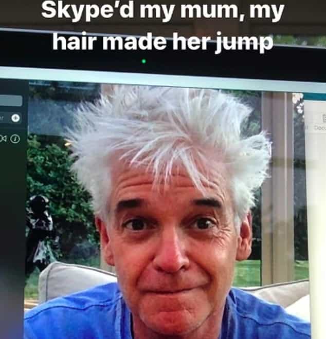 Phillip, along with the nation, cannot get his hair cut (Instagram: Phillip Schofield)