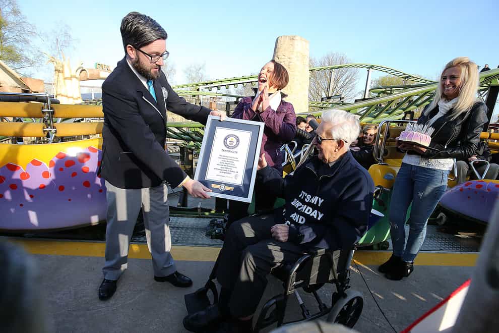 world’s oldest person to ride a roller coaster